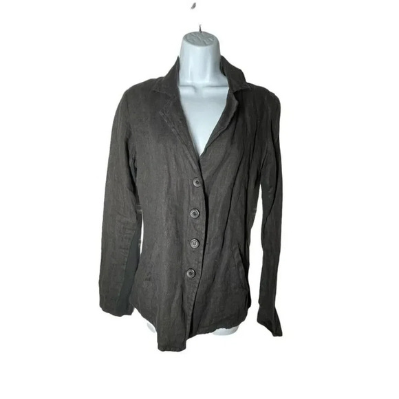 Inzio Womens size XL 100% linen black jacket lagenlook style - Picture 4 of 7
